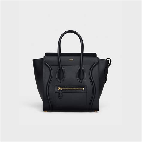 celine micro luggage black smooth|celine micro handbags.